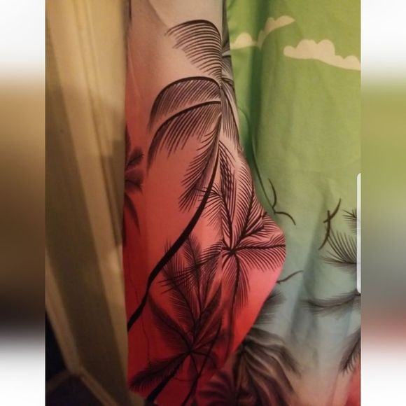 Hawaiian Multicolored Palm Tree Button Down Shirt Short Sleeve NWOT Mens Sz. XL - Picture 4 of 10